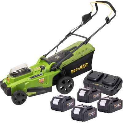 Procraft Tosaerba A Batteria Plm20bb 40 V ( 2x 20 V ) 370 Mm Brushless + 4x Batteria 4,0 Ah + Caricabatteria Procraft Tosaerba A Batteria Plm20bb 40 V ( 2x 20 V ) 370 Mm Brushless + 4x Batteria 4,0 Ah + Caricabatteria