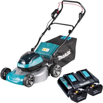 Makita Tosaerba A Batteria Dlm 466 Z 36 V (2x 18 V) 46 Cm Brushless + 2 Batterie Da 9,0 Ah + Caricabatterie Makita Tosaerba A Batteria Dlm 466 Z 36 V (2x 18 V) 46 Cm Brushless + 2 Batterie Da 9,0 Ah + Caricabatterie