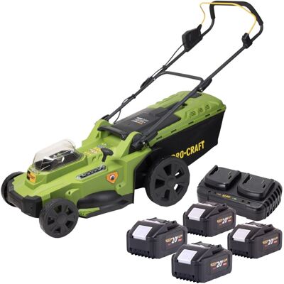 Procraft Tosaerba A Batteria Plm22bb 40 V ( 2x 20 V ) 430 Mm Brushless + 4x Batteria 8,0 Ah + Caricabatteria Procraft Tosaerba A Batteria Plm22bb 40 V ( 2x 20 V ) 430 Mm Brushless + 4x Batteria 8,0 Ah + Caricabatteria