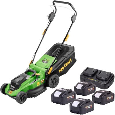 Procraft Tosaerba A Batteria Plm21bb 40 V (2x 20 V) 380 Mm Brushless + 4 Batterie Da 8,0 Ah + Caricabatterie Procraft Tosaerba A Batteria Plm21bb 40 V (2x 20 V) 380 Mm Brushless + 4 Batterie Da 8,0 Ah + Caricabatterie