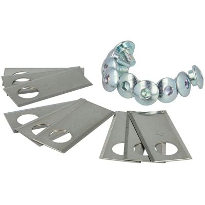 VHBW 9x Lama Di Ricambio Sostituisce Worx Wa0190 Per Tagliaerba - Argento, In Acciaio Inox VHBW 9x Lama Di Ricambio Sostituisce Worx Wa0190 Per Tagliaerba - Argento, In Acciaio Inox