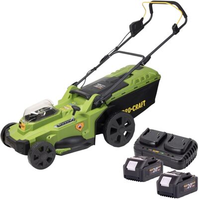 Procraft Tosaerba A Batteria Plm22bb 40 V (2x 20 V) 430 Mm Brushless + 2x Batteria 4,0 Ah + Caricabatteria Procraft Tosaerba A Batteria Plm22bb 40 V (2x 20 V) 430 Mm Brushless + 2x Batteria 4,0 Ah + Caricabatteria