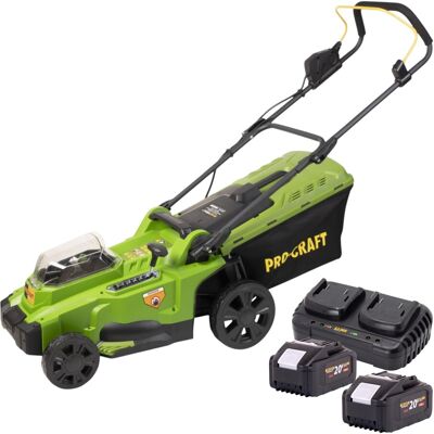 Procraft Tosaerba A Batteria Plm20bb 40 V (2x 20 V) 370 Mm Brushless + 2x Batteria 8,0 Ah + Caricabatteria Procraft Tosaerba A Batteria Plm20bb 40 V (2x 20 V) 370 Mm Brushless + 2x Batteria 8,0 Ah + Caricabatteria