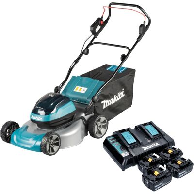 Makita Tosaerba A Batteria Dlm 466 Pt4 36 V (2x 18 V) 46 Cm Brushless + 4 Batterie Da 5,0 Ah + Caricabatterie Makita Tosaerba A Batteria Dlm 466 Pt4 36 V (2x 18 V) 46 Cm Brushless + 4 Batterie Da 5,0 Ah + Caricabatterie