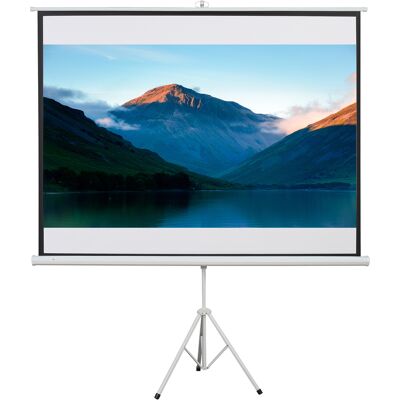 HOMCOM Telo Proiettore Da 100 Pollici 4k Hd Formato 4:3 Con Treppiede Pieghevole E Altezza Regolabile, Schermo Proiettore Portatile, Grandangolo Di 160 Gradi, Per Casa, Home, Cinema, Esterno, Bianco HOMCOM Telo Proiettore Da 100 Pollici 4k Hd Formato 4:3 Con Treppiede Pieghevole E Altezza Regolabile, Schermo Proiettore Portatile, Grandangolo Di 160 Gradi, Per Casa, Home, Cinema, Esterno, Bianco