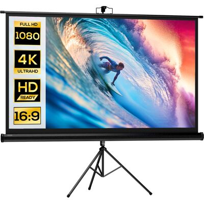 OEM Telo Proiettore Pieghevole Da 84" Formato 16:9 Con Treppiede Regolabile, 200x8x118 Cm, Nero OEM Telo Proiettore Pieghevole Da 84" Formato 16:9 Con Treppiede Regolabile, 200x8x118 Cm, Nero