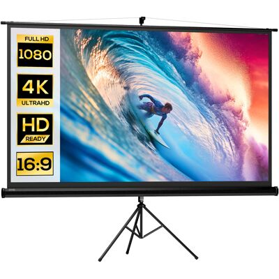 OEM Telo Proiettore Pieghevole Da 100" Formato 16:9 Con Treppiede Regolabile, 235.8x8x136 Cm, Nero OEM Telo Proiettore Pieghevole Da 100" Formato 16:9 Con Treppiede Regolabile, 235.8x8x136 Cm, Nero