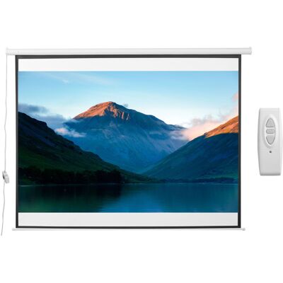 HOMCOM Telo Per Proiettore Motorizzato Con Telecomando 244x183 Cm 120''bianco HOMCOM Telo Per Proiettore Motorizzato Con Telecomando 244x183 Cm 120''bianco