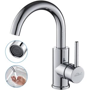 LONHEO - Auralum Miscelatore Lavabo Girevole A 360 Gradi, Rubinetto Bagno Lavabo In Ottone Con Tubo Flessibile Da 60cm, Per Lavelli Di Bagno E Piccola Cucina, Cromato LONHEO - Auralum Miscelatore Lavabo Girevole A 360 Gradi, Rubinetto Bagno Lavabo In Ottone Con Tubo Flessibile Da 60cm, Per Lavelli Di Bagno E Piccola Cucina, Cromato