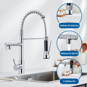 AURALUM MAX - Auralum Rubinetto Da Cucina Con 2 Beccucci E 3 Modalità Di Uscita Dell'acqua, Girevole A 360 Rubinetto Cucina Per Lavello, Miscelatore Da Cucina A Due Maniglie, Cromo AURALUM MAX - Auralum Rubinetto Da Cucina Con 2 Beccucci E 3 Modalità Di Uscita Dell'acqua, Girevole A 360 Rubinetto Cucina Per Lavello, Miscelatore Da Cucina A Due Maniglie, Cromo