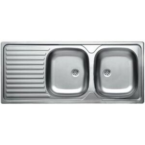 Samet Lavello Inox Incasso 116x50cm 2 Vasche Con Gocciol Samet Lavello Inox Incasso 116x50cm 2 Vasche Con Gocciol