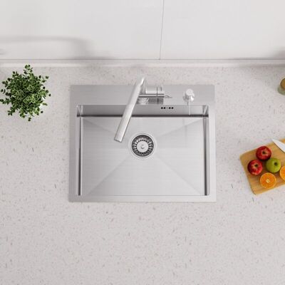 AURALUM MAX Auralum 55x45cm Lavello Da Cucina In Acciaio Inox , Lavandino Cucina Con 300ml Dispenser Di Sapone E Sifone, Lavello Incasso Da Appoggio O Filotop AURALUM MAX Auralum 55x45cm Lavello Da Cucina In Acciaio Inox , Lavandino Cucina Con 300ml Dispenser Di Sapone E Sifone, Lavello Incasso Da Appoggio O Filotop