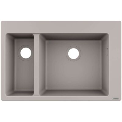 Hansgrohe Modello 43315380 - Lavello da cucina con doppio lavandino - Grigio cemento Hansgrohe Modello 43315380 - Lavello da cucina con doppio lavandino - Grigio cemento