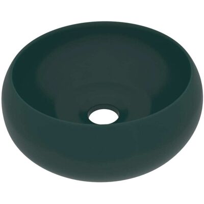 Lavabo di lusso rotondo in ceramica verde scuro vidaXL - Lavabo Lavabo di lusso rotondo in ceramica verde scuro vidaXL - Lavabo