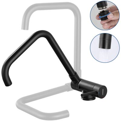BALIMO Lonheo Rubinetto Abbattibile Miscelatore Lavello Fontana Nero, Rubinetto Cucina Sottofinestra In Acciaio Inox, Miscelatore Da Cucina Pieghevole 90+girevole 360, Acqua Calda E Fredda, 7-form BALIMO Lonheo Rubinetto Abbattibile Miscelatore Lavello Fontana Nero, Rubinetto Cucina Sottofinestra In Acciaio Inox, Miscelatore Da Cucina Pieghevole 90+girevole 360, Acqua Calda E Fredda, 7-form