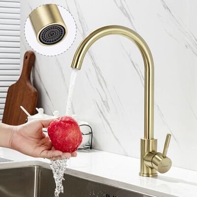 LONHEO Rubinetto Cucina Lavello Con Aeratore Rimovibile, Rubinetto Da Cucina In Acciaio Inox, Monocomando Rubinetti Per Lavello, Acqua Calda E Fredda Regolabile, U-forma LONHEO Rubinetto Cucina Lavello Con Aeratore Rimovibile, Rubinetto Da Cucina In Acciaio Inox, Monocomando Rubinetti Per Lavello, Acqua Calda E Fredda Regolabile, U-forma
