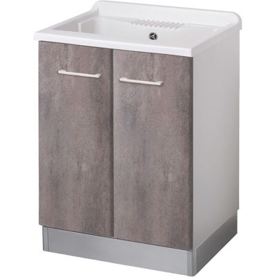 AMPHORA Lavatoio Legno 2 Ante Interno 60x50 (h.85) Vasca Pp Asse Legno Corten Grigio AMPHORA Lavatoio Legno 2 Ante Interno 60x50 (h.85) Vasca Pp Asse Legno Corten Grigio