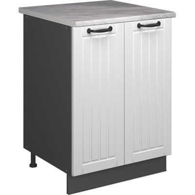 Vicco Mobile Lavello Cucina Fame-line, Bianco Rustico/antracite, 60 Cm, Vicco Mobile Lavello Cucina Fame-line, Bianco Rustico/antracite, 60 Cm,