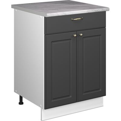 Vicco Mobile Base Per Lavello/piano Cottura Fame-line, Oro-antracite Rustico/bianco, 60 Cm Con Cassetto, Pl Marmo, Vicco Mobile Base Per Lavello/piano Cottura Fame-line, Oro-antracite Rustico/bianco, 60 Cm Con Cassetto, Pl Marmo,