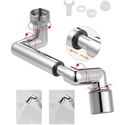 HABITEX Rubinetto A 2 Flussi Con Prolunga Girevole 1440° Per Cucina/bagno, Aeratore Rotante E Finitura Cromata. HABITEX Rubinetto A 2 Flussi Con Prolunga Girevole 1440° Per Cucina/bagno, Aeratore Rotante E Finitura Cromata.