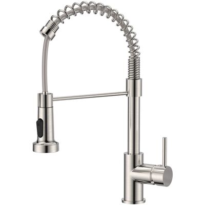 HABITEX Rubinetto Cucina, Miscelatore Con Doccetta Orientabile 360° Per Lavello Ad Arco Alto, Spruzzatore Retrattile 2 Modalità, Acciaio Inossidabile HABITEX Rubinetto Cucina, Miscelatore Con Doccetta Orientabile 360° Per Lavello Ad Arco Alto, Spruzzatore Retrattile 2 Modalità, Acciaio Inossidabile