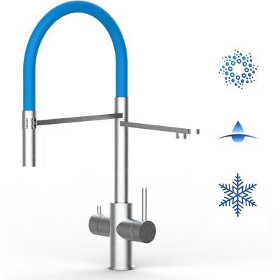 VIZIO Rubinetto Cucina Blu Chiaro 360° Girevole - Ceramica & Tubo Flessibile VIZIO Rubinetto Cucina Blu Chiaro 360° Girevole - Ceramica & Tubo Flessibile