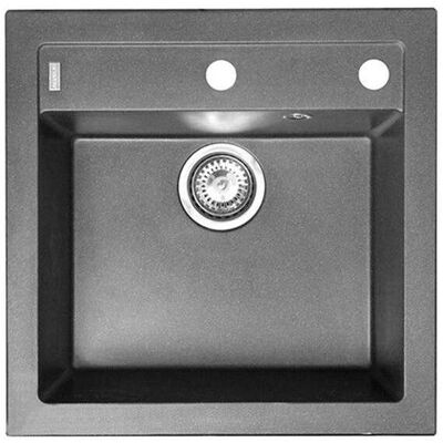 SOLIDO Alveus Formic - Lavello In Granito, 52x51 Cm, Con Comando Remoto Dello Scarico, Steel 1103762 SOLIDO Alveus Formic - Lavello In Granito, 52x51 Cm, Con Comando Remoto Dello Scarico, Steel 1103762