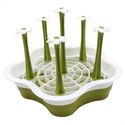Zone Scolapiatti - Portabottiglie - Portabottiglie - Tazza In Vetro Di Cristallo (piatto In Asfalto Fiore Di Prugno (verde)) Zone Scolapiatti - Portabottiglie - Portabottiglie - Tazza In Vetro Di Cristallo (piatto In Asfalto Fiore Di Prugno (verde))