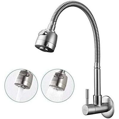 OEM Rubinetto Da Cucina A Parete Girevole A 180° Con 2 Funzioni, Miscelatore Monocomando Per Lavello Da Cucina Con Acqua Fredda Su Superficie Spazzolata, Beccuccio A Molla. OEM Rubinetto Da Cucina A Parete Girevole A 180° Con 2 Funzioni, Miscelatore Monocomando Per Lavello Da Cucina Con Acqua Fredda Su Superficie Spazzolata, Beccuccio A Molla.