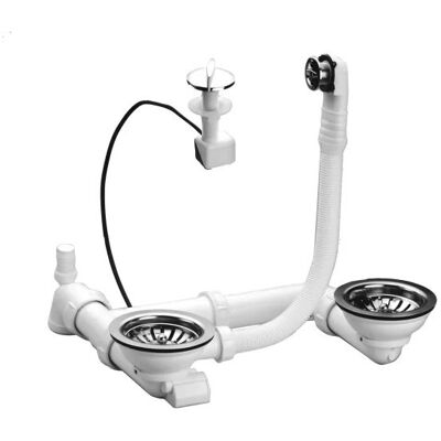 NICOLL - Colonna Di Scarico 224045 Per Lavello Doppio D90mm Automatica E Manuale NICOLL - Colonna Di Scarico 224045 Per Lavello Doppio D90mm Automatica E Manuale