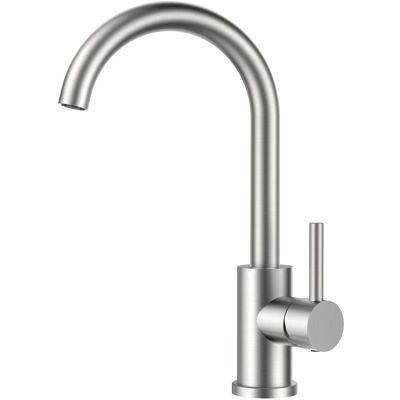 HABITEX Rubinetto Cucina, Miscelatore Girevole 360°, Acciaio Inossidabile, Monoleva Per 1 Foro, Altezza Becco 230 Mm, Leva HABITEX Rubinetto Cucina, Miscelatore Girevole 360°, Acciaio Inossidabile, Monoleva Per 1 Foro, Altezza Becco 230 Mm, Leva