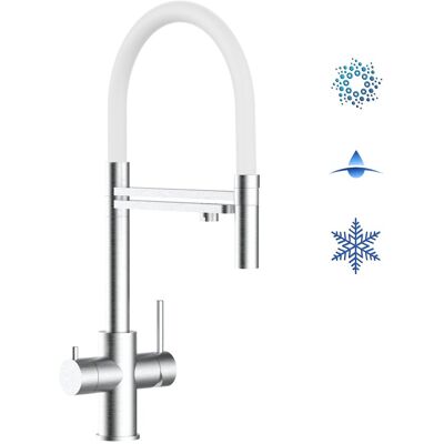 VIZIO Rubinetto 5 vie in acciaio inox - Sistema acqua fredda e frizzante - Bianco VIZIO Rubinetto 5 vie in acciaio inox - Sistema acqua fredda e frizzante - Bianco