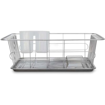 HELLOSHOP26 Pratico Scolapiatti Con Vaschetta Raccogligocce 42 X 30 X 15 Cm Design Moderno In Acciaio Inossidabile Argentato 130003205 HELLOSHOP26 Pratico Scolapiatti Con Vaschetta Raccogligocce 42 X 30 X 15 Cm Design Moderno In Acciaio Inossidabile Argentato 130003205