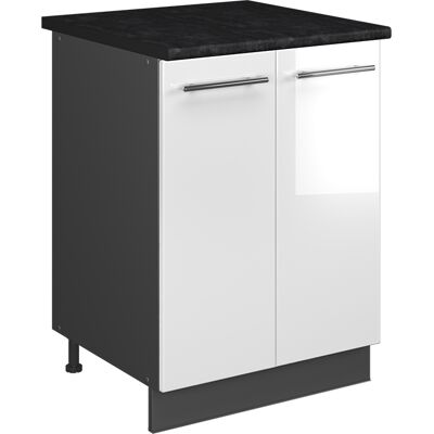 Vicco Mobile Lavello Cucina Fame-line, Bianco Lucido/antracite, 60 Cm, Vicco Mobile Lavello Cucina Fame-line, Bianco Lucido/antracite, 60 Cm,