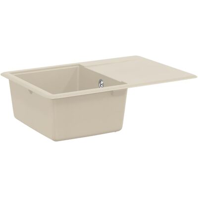 VIDAXL Lavello 80% Quarzo E 20% Resina 670 X 460 Mm Beige VIDAXL Lavello 80% Quarzo E 20% Resina 670 X 460 Mm Beige