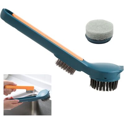 Zone Spazzola Per La Pulizia Della Cucina - Spazzola Portatile In Plastica, 2 In 1 Con Setole In Nylon E Spugna In Fibra, Spazzola Per Piatti, Wok, Lavello, Vasca Da Bagno, Scarpe (blu Scuro) Zone Spazzola Per La Pulizia Della Cucina - Spazzola Portatile In Plastica, 2 In 1 Con Setole In Nylon E Spugna In Fibra, Spazzola Per Piatti, Wok, Lavello, Vasca Da Bagno, Scarpe (blu Scuro)