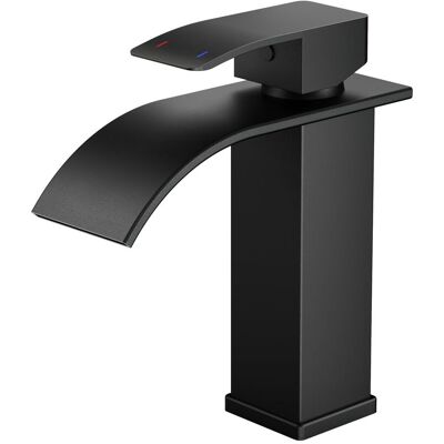 HABITEX Rubinetto Bagno Nero, Miscelatore Lavabo A Cascata Con Altezza Beccuccio 110 Mm, Risparmio Idrico Ed Energetico. HABITEX Rubinetto Bagno Nero, Miscelatore Lavabo A Cascata Con Altezza Beccuccio 110 Mm, Risparmio Idrico Ed Energetico.