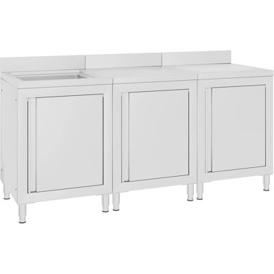 HELLOSHOP26 - Lavello Da Cucina Professionale 180 X 60 X 96 Cm In Acciaio Inox 020000721 HELLOSHOP26 - Lavello Da Cucina Professionale 180 X 60 X 96 Cm In Acciaio Inox 020000721