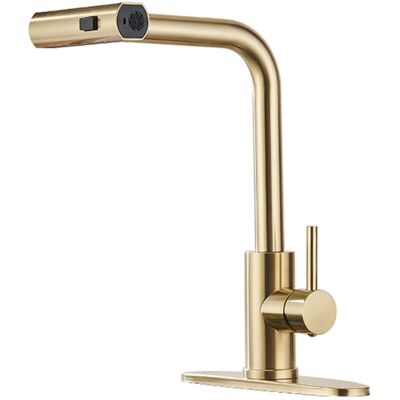 OEM Rubinetto Da Cucina Monocomando Girevole A 360° Ed Estensibile – Finitura Oro Spazzolato, Flessibile Ed Ergonomico Per Lavello OEM Rubinetto Da Cucina Monocomando Girevole A 360° Ed Estensibile – Finitura Oro Spazzolato, Flessibile Ed Ergonomico Per Lavello