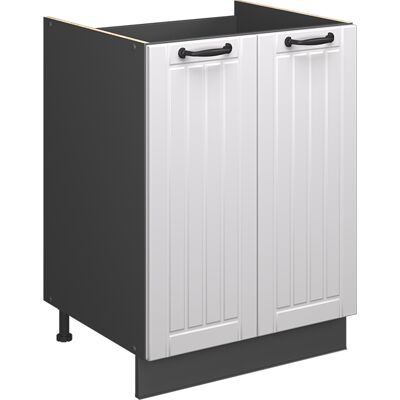 Vicco Mobile Lavello Cucina Fame-line, Bianco Rustico/antracite, 60 Cm, Vicco Mobile Lavello Cucina Fame-line, Bianco Rustico/antracite, 60 Cm,