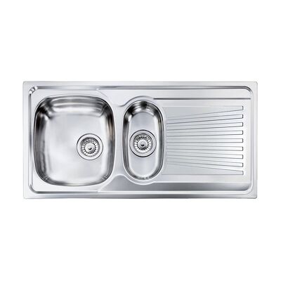 OEM Lavello Mondial 100x50 2 Vasche Sinistre+ Gocciolatoio Acciaio Inox Finitura Satinato OEM Lavello Mondial 100x50 2 Vasche Sinistre+ Gocciolatoio Acciaio Inox Finitura Satinato