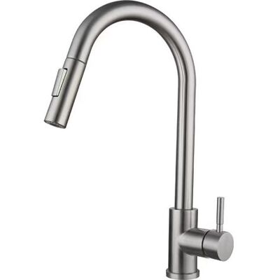 OEM Rubinetto Da Cucina Girevole A 360° Con Doccetta Estraibile, Miscelatore Ad Alta Pressione In Acciaio Inox Nichelato Spazzolato OEM Rubinetto Da Cucina Girevole A 360° Con Doccetta Estraibile, Miscelatore Ad Alta Pressione In Acciaio Inox Nichelato Spazzolato