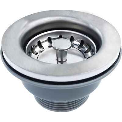 Zone Piletta Per Lavello Senza Cestello Di Troppo Pieno, Acciaio Inox + Abs, Piletta + Cestello (diametro 85 Mm) Zone Piletta Per Lavello Senza Cestello Di Troppo Pieno, Acciaio Inox + Abs, Piletta + Cestello (diametro 85 Mm)