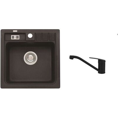 ALVEUS - Set Di Lavello Niagara 20 E Miscelatore Clara, Carbon Seta25910 ALVEUS - Set Di Lavello Niagara 20 E Miscelatore Clara, Carbon Seta25910