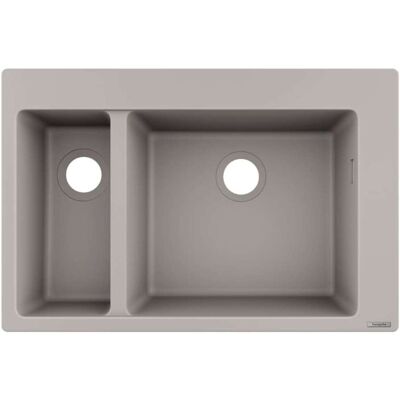 Hansgrohe Modello 43315380 - Lavello da cucina con doppio lavandino - Grigio cemento Hansgrohe Modello 43315380 - Lavello da cucina con doppio lavandino - Grigio cemento
