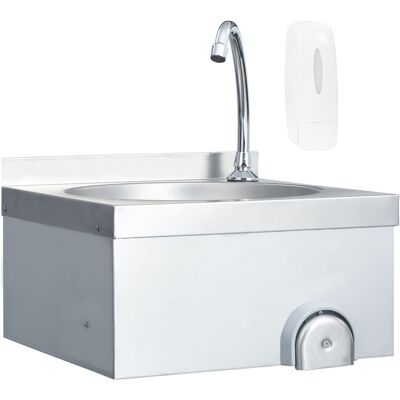 VIDAXL Lavandino Con Rubinetto E Dispenser Sapone In Acciaio Inox - VIDAXL Lavandino Con Rubinetto E Dispenser Sapone In Acciaio Inox -