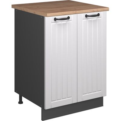 Vicco Mobile Lavello Cucina Fame-line, Bianco Rustico/antracite, 60 Cm, Vicco Mobile Lavello Cucina Fame-line, Bianco Rustico/antracite, 60 Cm,