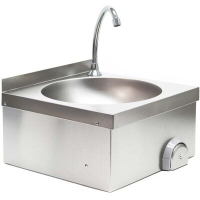 HELLOSHOP26 - Lavabo In Acciaio Pregiato Lavello Gastro Rotondo Vasca Con Comando A Ginocchio 160002397 HELLOSHOP26 - Lavabo In Acciaio Pregiato Lavello Gastro Rotondo Vasca Con Comando A Ginocchio 160002397