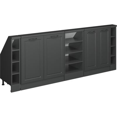 Vicco Mobile Cucina Sottotetto R-line, Casa Di Campagna Antracite/antracite, 210 Cm Set Di 5, Vicco Mobile Cucina Sottotetto R-line, Casa Di Campagna Antracite/antracite, 210 Cm Set Di 5,
