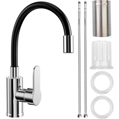 URSUS Miscelatore Per Lavello Da Cucina Con Beccuccio Flessibile, Rubinetto Da Cucina Nero, Miscelatore Da Cucina Flessibile Girevole A 360°, Rubinetto Da Cucina Flessibile, Rubinetto Per Lavello Da Cucina URSUS Miscelatore Per Lavello Da Cucina Con Beccuccio Flessibile, Rubinetto Da Cucina Nero, Miscelatore Da Cucina Flessibile Girevole A 360°, Rubinetto Da Cucina Flessibile, Rubinetto Per Lavello Da Cucina